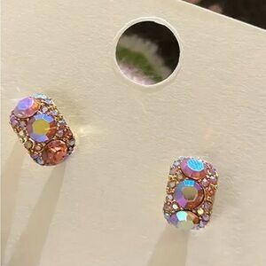 🪩🪩🪩BOGOHO🪩🪩🪩Pink and Gold Mosaic Gemstone Earrings